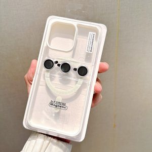 With Lens Protector Magnetic Suction Frosted Acrylic Phone Case
