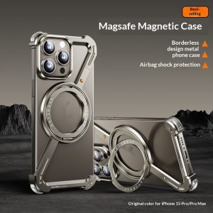 Z-Shell Rotating Magnetic Stand for iPhone 18 Pro Max – Z Shell Original Machine Gray