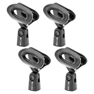 5 Core Mic Clips for Stands 4Pcs Microphone Clip Holder Universal Adjustable with 5/8″ Male to 3/8″ Female Screw Adapter Suitable for Handheld Microphones 4-Pack MC 03 4PCS