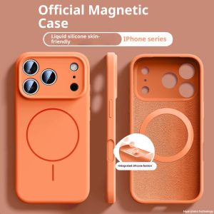Applicable To 17 Fine Circle Magnetic Phone Case Liquid Silicone