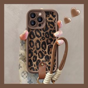 Leopard Print Lanyard For 16 Phone Case