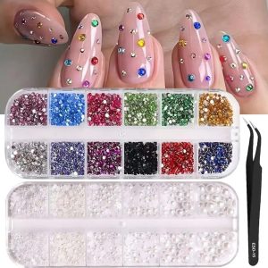 Mixed-color Flat-back Resin Rhinestones Phone Case Beads Apparel Embellishments Clear-backed DIY Rhinestone Stickers