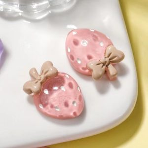 Resin Clear Ice Penetration Colorful Strawberry Hairpin Phone Case Accessories