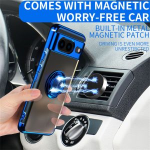 Phone Case Electroplated Silicone Transparent Magnetic Ring Protective Sleeve