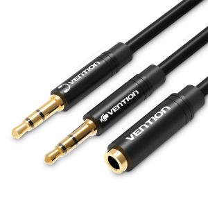 Phone headset splitter audio adapter