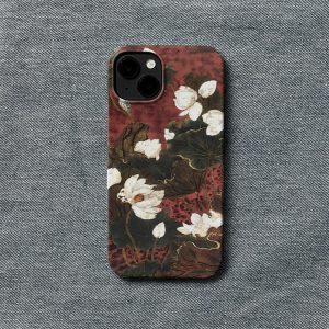 Chinese Style White Lotus Phone Case Design Sense Niche 15 Magnetic Suction