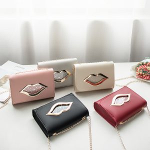 Lip phone bag messenger chain pouch