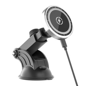 Magnetic Wireless Car Charger for iPhone 12 Pro Max Mini Car Airvent Dashboard Mount Magnet Phone Holder Stand & Fast Charger