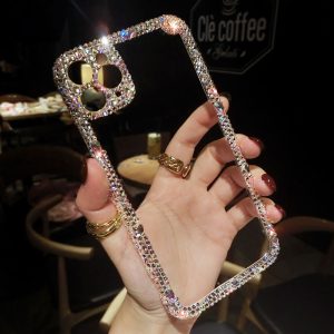 Luxury Fashion Bling Rhinestone Gem diamond Soft Phone CaseFor Apple iPhone 11 Pro Max 12 MiNi Glitter Camera Protection Cover