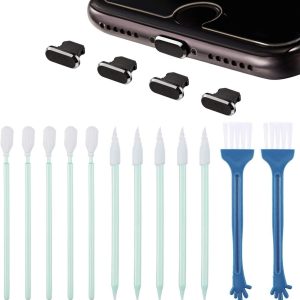 Dust Plug Cleaning Kit 16-piece Metal Dust Plug Including Telephone Port Cleaning Brush Kit