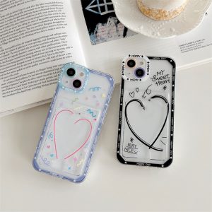 Heart Card Holder Transparent Phone Protective Case