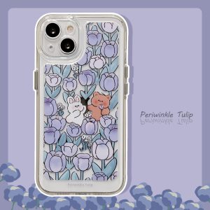Purple Tulip Bear Rabbit Phone Case Shockproof
