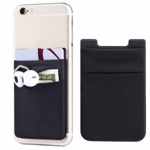 Black Lycra Cell Phone Adhesive Card Holder
