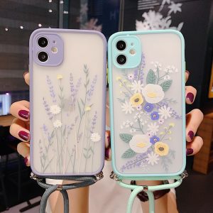 Lavender Floral Lanyard Phone Case Lanyard Phone Case XSMAX Cover