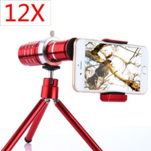 Manufacturers Wholesale 12 Times Mobile Phone Lens Chinese Red 12X Telescope Photography Long Focus Lens Camera Phone Accessories