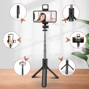 Mobile Phone Selfie Stick Bluetooth Integrated Video Camera Bracket Telescopic Live Tripod Phone Stand For Phone Accessorie