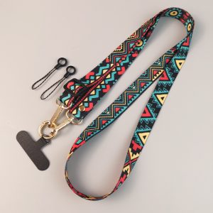 Women’s Long Cross-body Retro Totem Pattern Mobile Phone Lanyard