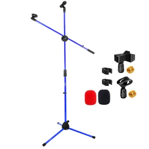 5 Core Mic Stand Floor Height Adjustable Tripod Microphone Stands w Extending Telescoping Boom Arm – MS DBL G