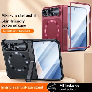 Magnetic Ring Hinge Stand Skin-feel Foldable Phone Case