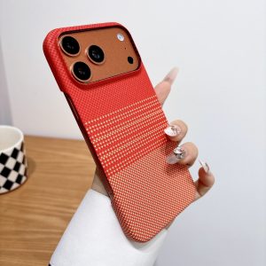 Carbon Fiber Magnetic Case for iPhone 18 Pro Max – Sunset Orange