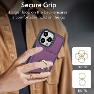 Phone Case With A Flip Card Holder Suitable For Use With A Ring Stand