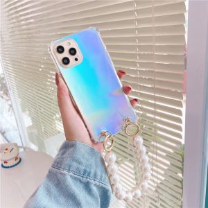 Large Pearl Bracelet Laser Shockproof Phone Case