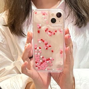 Transparent Color Love Simple Spring Shockproof Phone Case