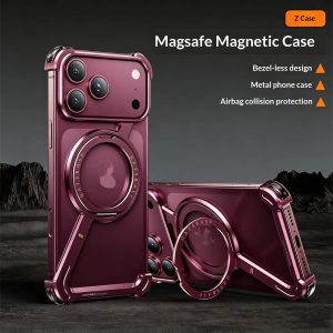 Z-Shell Rotating Magnetic Stand for iPhone 18 Pro – Z Shell Dark Red