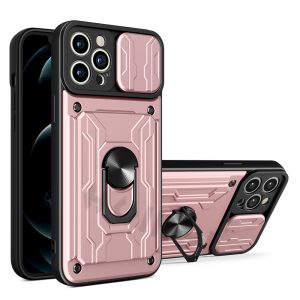 Back Cover With Card Holder Non-slip Finger Buckle Phone Case