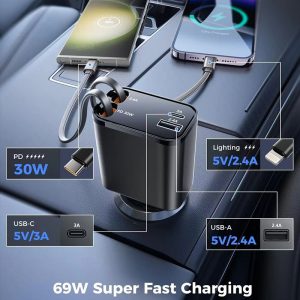 Car Phone Charger With Super-fast Charging