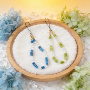 Summer Blue-Green Crystal Beaded Phone Strap