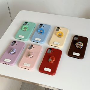 Bead Ring Holder Minimalist Solid-color Phone Case
