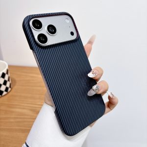 Carbon Fiber Magnetic Case for iPhone 18 Pro – Fine Lines Black