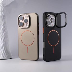 Magnetic Phone Case With A Gold-finish Thin Ring Compatible With The 17 Pro Max