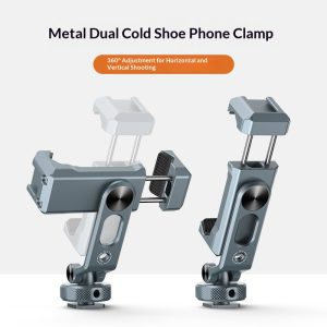 Metal Dual Cold Shoe Phone Clamp Dual-Port Cold Shoe Mount