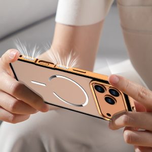 Frosted Fine Magnetic Ring Metal Frame Phone Case