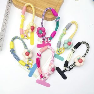 Dopamine Flower Woven Phone Lanyard