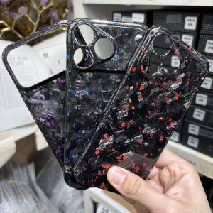 Suitable For 17 Pro Max Carbon Fiber Phone Case With Precision Holes, Business-Style Forged Texture Protective Cover