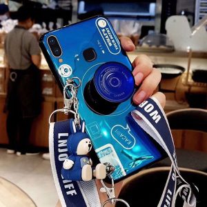 Retro Camera Phone Case Wrist Strap Lanyard