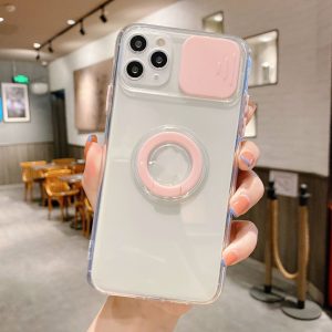 Colorful Push Window Ring Holder Female Tpu Phone Case