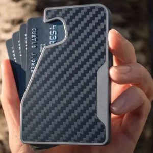 Automatic Pinball Card Carbon Fiber Metal Mobile Phone Magnetic Card Holder Aluminum Alloy Card Holder