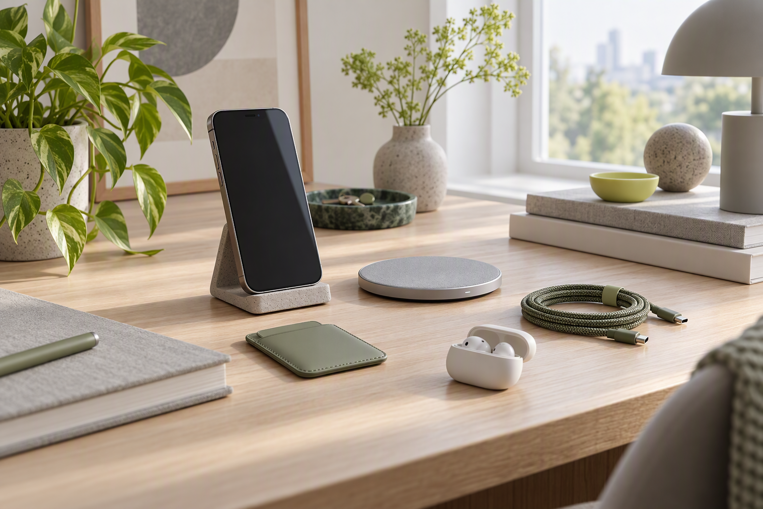 Phone accessories on a bright modern desk — The Magazine